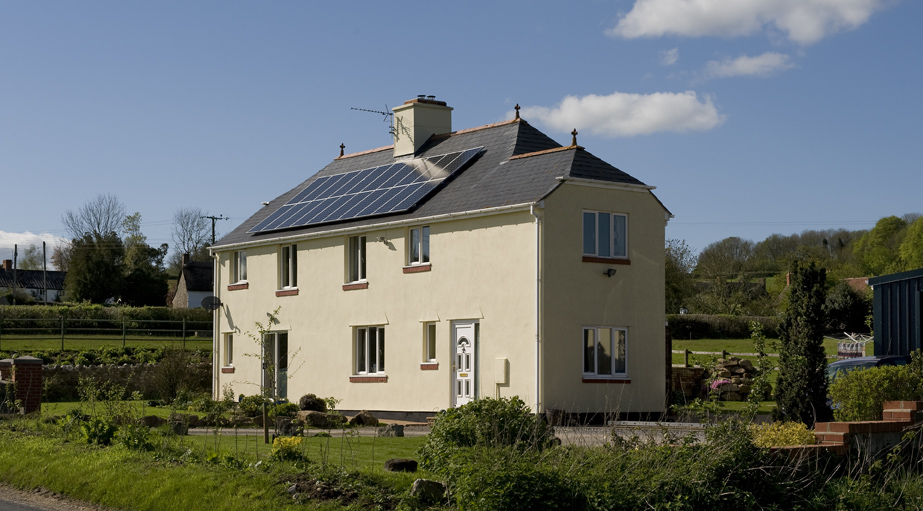 Image of a domestic solar PV system installed by Solar South West.